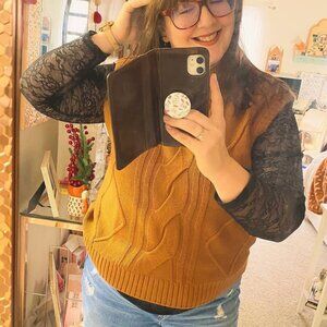 LIKE NEW! Maurices Brown Cable-Knit Sweater Vest